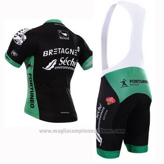 2015 Abbigliamento Ciclismo Seche Nero e Verde Manica Corta e Salopette